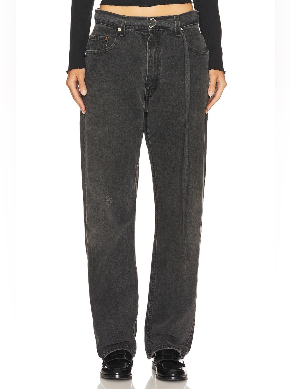Levi’s CUSTOM Aligrace Straight Leg High Waist Jeans in Light Black Wash